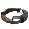 Spa Surround Spa Frame Patio Rattan Sofa Set With Storage Spaces, Mini Sofa And Comfortable Cushion For Patio, Backyard - Gray - Image 19