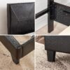 Queen Size Upholstered Platform Bed Frame, Wood Slat Support - Black - Image 6