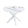 5 Pieces Dining Set, Table Cross Leg Mid-Century Dining Table For 4 - 6 People With Round Table Top, Pedestal Dining Table, End Table Leisure Coffee Table - White - Image 5