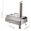 Stainless Steel Pizza Oven Outdoor 12" Automatic Rotatable Pizza Ovens, Portable Wood Fired Pizza Oven Pizza Maker With Timer, Built-In Thermometer, Pizza Cutter & Carry Bag - Silver - Image 2