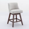 Counter Height Swivel Barstools, Upholstered Bar Stools (Set of 2) - Ivory - Image 3