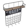 Floating Coffee Bar Shelf With Coffee Pod Holder, Hooks And Storage Shelf - Black - Image 7