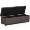 Avalon - Extra Large Storage Ottoman Bench - Distressed Brown - Image 3