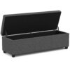Avalon - Extra Large Storage Ottoman Bench - Slate Gray - Image 3