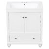 Bathroom Vanity With Sink, Combo, Cabinet With Doors And Drawer, Solid Frame And MDF Board - White - Image 22