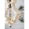 Farmhouse Chandeliar Distressed Pendant French Country Wood Chandelier For Living Room Foyer, Bulb Not Included - Antique Cream - Image 9