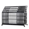 Heavy Duty Dog Crate Large Dog Cage Strong Metal Dog Kennels And Crates For Large Dogs With 4 Lockable Wheels - Black - Image 12