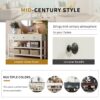Retro Design Console Table With Two Open Shelves, Pine Frame And Legs For Living Room - Antique White - Image 4