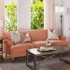 Alana Lawson - Three Cushion Tightback Sofa - Peach Orange - Image 10