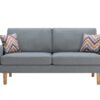 Bahamas - Linen Sofa And Chair Set With 2 Throw Pillows (Set of 2) - Gray - Image 3