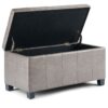 Dover - Storage Ottoman Bench - Distressed Gray Taupe - Image 3