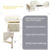 4 Pieces Patio Furniture Set, PE Rattan Wicker With Washable Cushion And Tempered Glass Tabletop, Conversation Furniture For Garden Poolside Balcony - White / Natural - Image 3