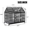 Heavy Duty Dog Crate Large Dog Cage Strong Metal Dog Kennels And Crates For Large Dogs With 4 Lockable Wheels - Black - Image 6