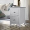 2 Drawers Solid Wood Nightstand End Table - White - Image 8