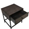 Ava - MDF End Table With Charging Ports And Metal Base - Espresso - Image 3
