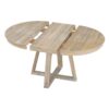 5 Piece Retro Functional Dining Set, Round Table With Leaf And 4 Upholstered Chairs For Dining Room And Living Room - Natural - Image 11