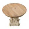 Cake Stand, Wood Cake Plate With Magnesium Base - Cream / Brown - Image 3