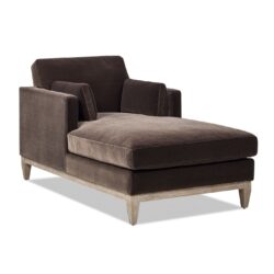 Knox - Modern Farmhouse Chaise Lounge Chair - Deep Brown