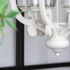 Farmhouse Chandelier, 6 Light Wood Chandelier Pendant Light Fixture With Adjustable Chain For Dining Room Living Room Entryway, Bulb Not Included - Cream - Image 12