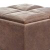 Avalon - Square Coffee Table Storage Ottoman - Distressed Umber Brown - Image 5