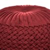 Grafton - Velvet Round Pouf - Maroon - Image 5