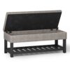 Cosmopolitan - Storage Ottoman Bench With Open Bottom - Distressed Gray Taupe - Image 3