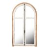 Arch Wood Wall Mirror - Brown Antique White - Image 2