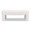 Hugo - Oval Fully Upholstered Bench - Milk Cream White - Image 4
