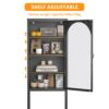 Metal Glass Door Display Storage Cabinet, 5 Tier Cube Bookshelf Storage Cabinet With 3 Adjustable Shelves For Kitchen, Dining Room, Living Room, Bathroom, Home Office - Black - Image 11