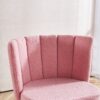 Home Office Chair, Fluffy Fuzzy Comfortable Makeup Vanity Chair, Swivel Desk Chair Height Adjustable Dressing Chair For Bedroom - Pink / White - Image 4