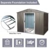 8Ft x 6Ft Outdoor Metal Storage Shed With Floor Base (SKU: W540S00012) - Gray - Image 6