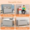 Kids Wooden Toy Box Storage With Safety Hinged Lid For Ages 2+ - Gray - Image 11