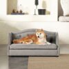 Robin - Tufted Wingback Pet Sofa Bed, Medium, Uptown Resistant High - Gray Stain - Image 8