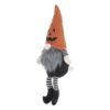 Sitting Gnome With Knit Hat, For Halloween Decor - Black / Orange / White - Image 3