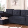 Lucca II - Woven Fabric Reversible Sleeper Sectional Sofa With Storage Chaise and Pocket Coil Seating - Dark Gray - Image 9