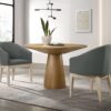 Jasper - 3 Piece Round Dining Table With Gray Barrel Chairs (Set of 3) - Driftwood Finish - Image 9