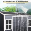 Resin Outdoor Storage Shed With Two-Window And Double-Door, Plastic Shed With Floor For Gargen, Patio, Yard, Lawn - Black - Image 8