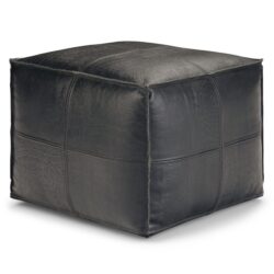 Bowen - Square Pouf - Black
