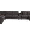 Celine - Chenille Fabric Corner Sectional Sofa With Right Facing Chaise, Cupholders, And Charging Ports - Gray - Image 3