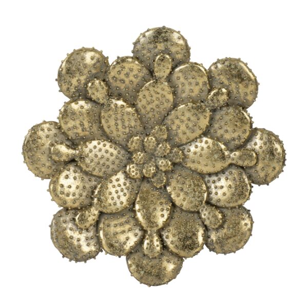 Resin Succulent Wall Plaque - Gold
