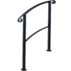 Handrails For Outdoor Steps, Fit 1 Or 3 Steps Outdoor Stair Railing, Flexible Front Porch Hand Rail, Transitional Handrails For Concrete Steps Or Wooden Stairs - Black - Image 5