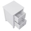 2 Drawers Solid Wood Nightstand End Table - White - Image 3