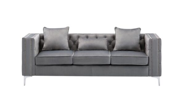Lorreto - Velvet Sofa - Gray