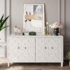 Accent Cabinet 4 Door Wooden Cabinet Sideboard Buffet Server Cabinet Storage Cabinet, For Living Room, Entryway, Hallway, Office, Kitchen And Dining Room - White Wash - Image 5