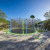 14Ft Trampoline With Slide And Swings, Astm Approved Large Recreational Trampoline With Basketball Hoop And Ladder, Outdoor Backyard Trampoline With Net, Capacity For Kids And Adults - Green / Blue - Image 2
