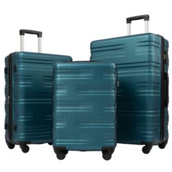 Hardshell Luggage Sets 3 Pieces Spinner Suitcase With Tsa Lock Lightweight 20" 24" 28" - Navy