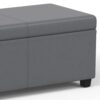 Avalon - Extra Large Storage Ottoman Bench - Stone Gray - Image 5