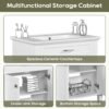 Bathroom Vanity With Ceramic Basin, Soft Close Door And Adjustable Shelves - White - Image 7