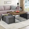 Caitlin - Wood Grain 5 Piece Coffee Table (Set of 5) - Weathered Oak - Image 5