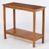 Workstation For Garden Balcony Garage, Acacia Console Potting Table - Light Brown - Image 5